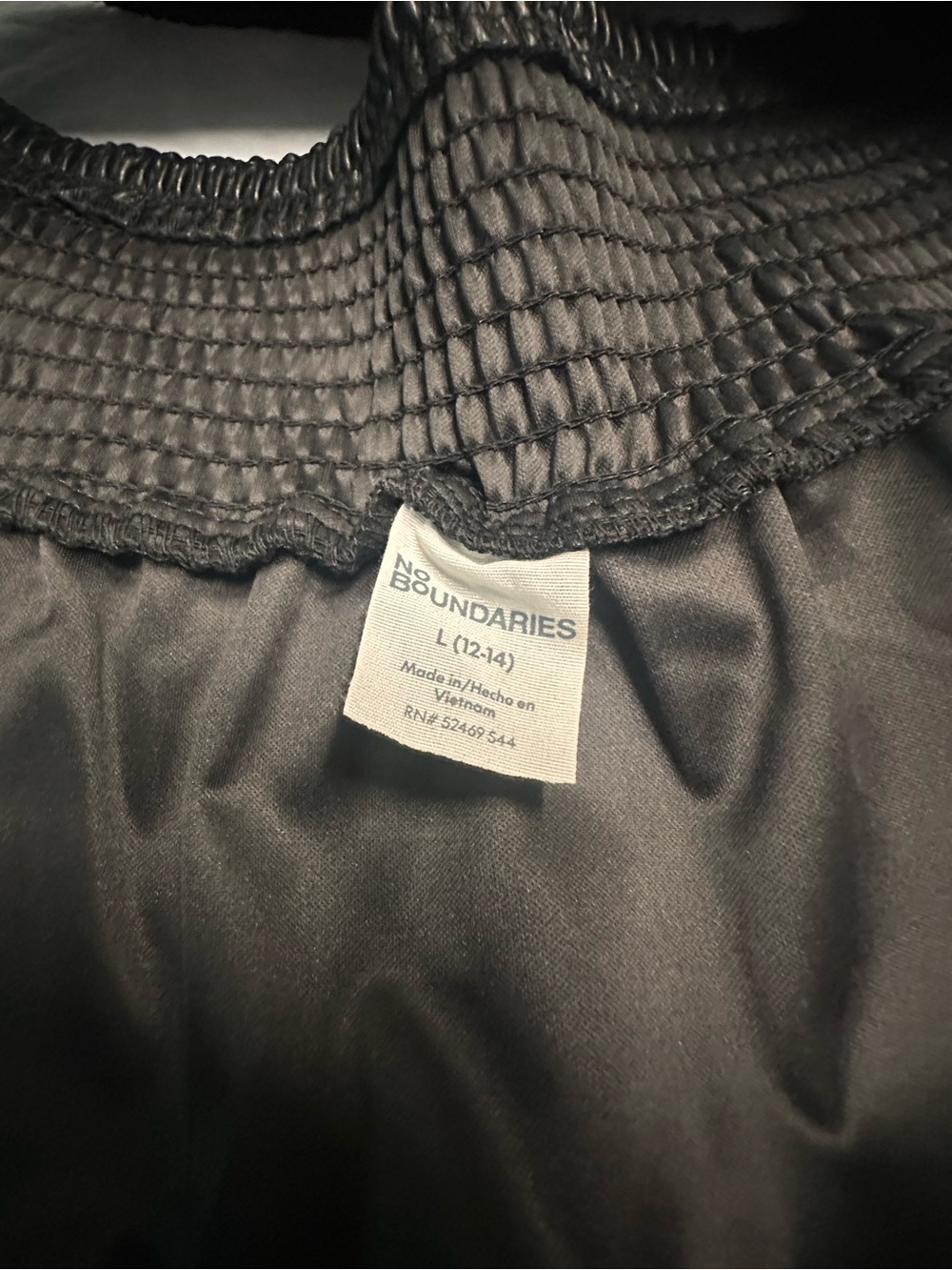 No Boundaries Black Faux Leather Tiered Mini Skirt with Smocked Waist - Picture 6 of 10